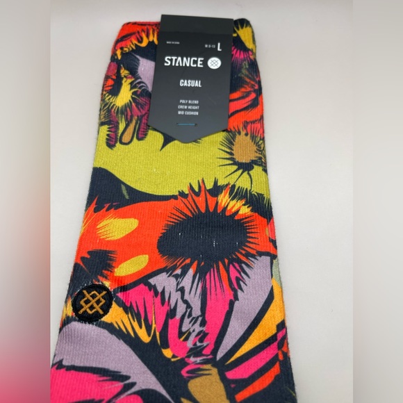 Stance Gooey Mushroom Crew Socks, Multi, Large, NWT - Picture 5 of 6